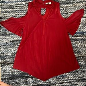AMP Size L Red Off the Shoulder Top